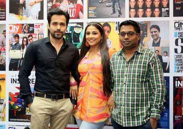 Emraan Hashmi, Vidya Balan and director Rajkumar Gupta snapped during the promotions of 'Ghanchakkar'.