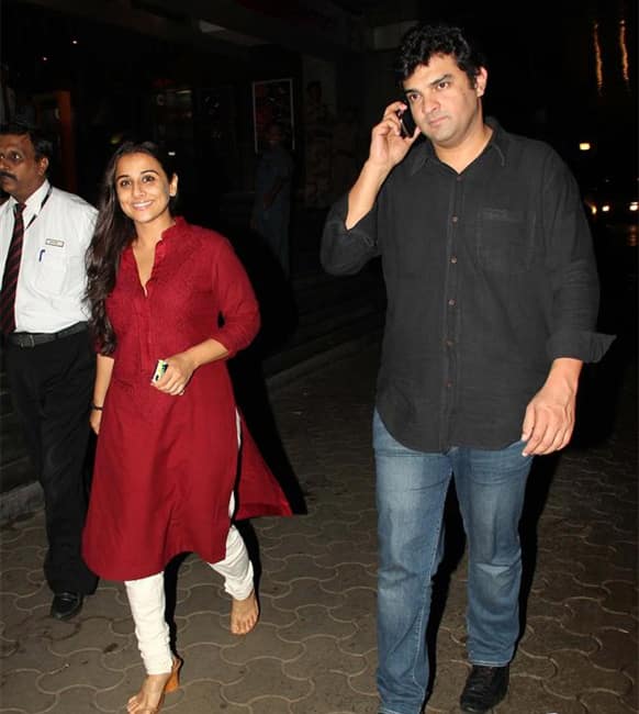 Vidya Balan and Siddharth Roy Kapur were spotted at a special screening of 'Ghanchakkar'. The film hit theatres June 28.