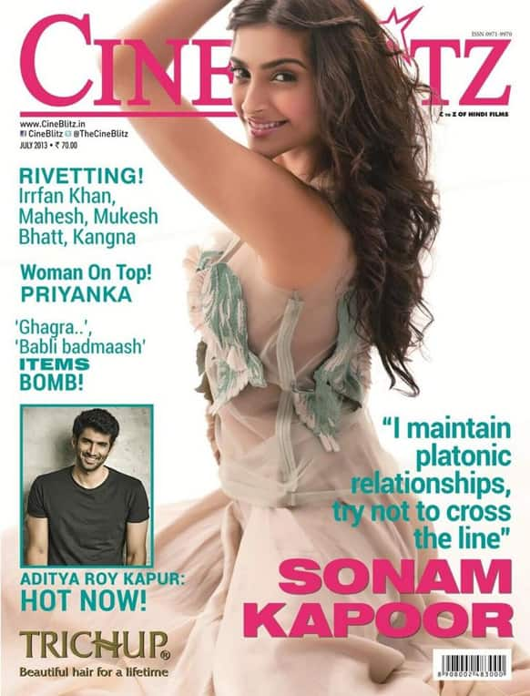 Sonam Kapoor graces the July 2013 cover of Cineblitz. The actress was last seen in 'Raanjhanaa'.