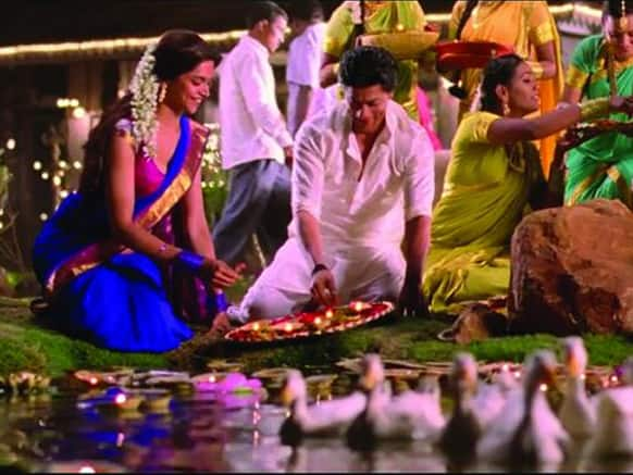 Deepika Padukone and Shah Rukh Khan in a still from ‘Chennai Express’. Image Courtesy: Filmfare