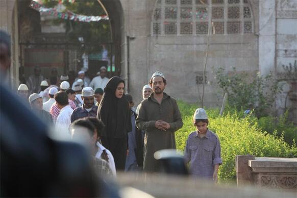 Irrfan Khan and Huma Qureshi in a still from 'D-Day'.