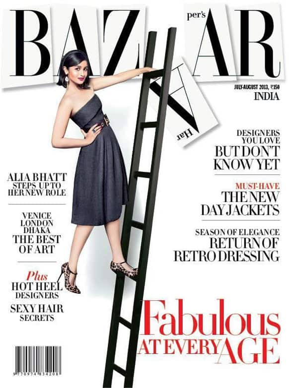 Alia Bhatt graces the 'unusual' cover of the July-August 2013 issue of 'Harper's Bazaar'.