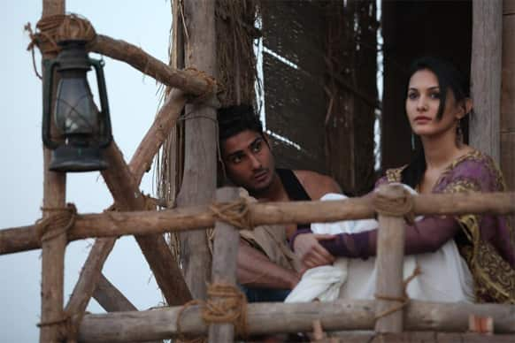 Prateik Babbar and Amyra Dastur in a still from the film 'Issaq'.