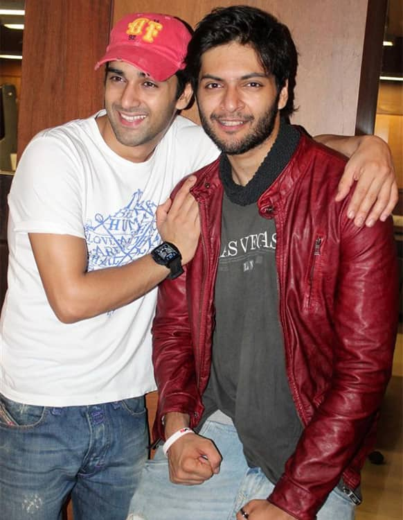 Pulkit Samrat and Ali Fazal snapped at the success party of 'Fukrey'.