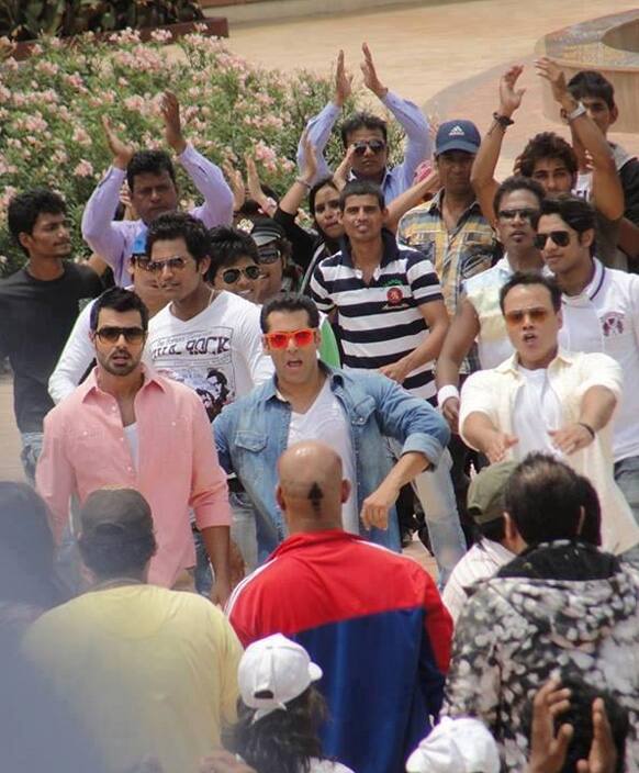 Salman Khan in the best of his moods on the sets of ‘Mental’.