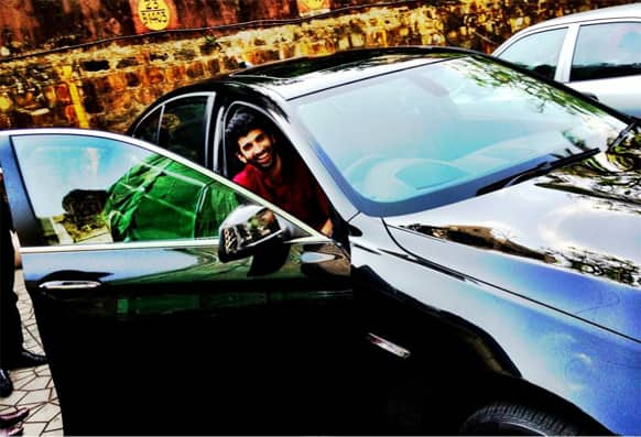 Aditya Roy Kapur snapped in his new ride.