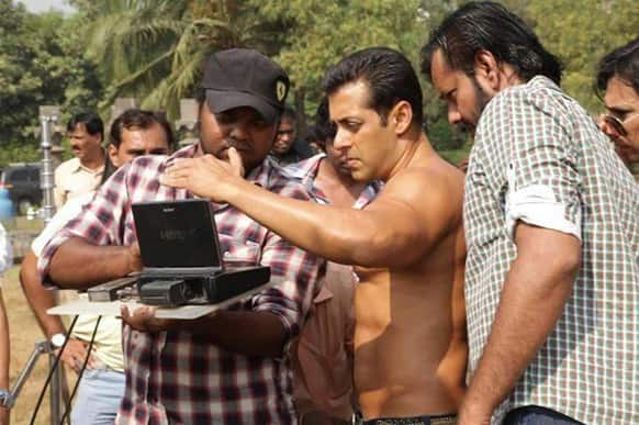 Salman Khan snapped on the sets of the film 'Mental'.