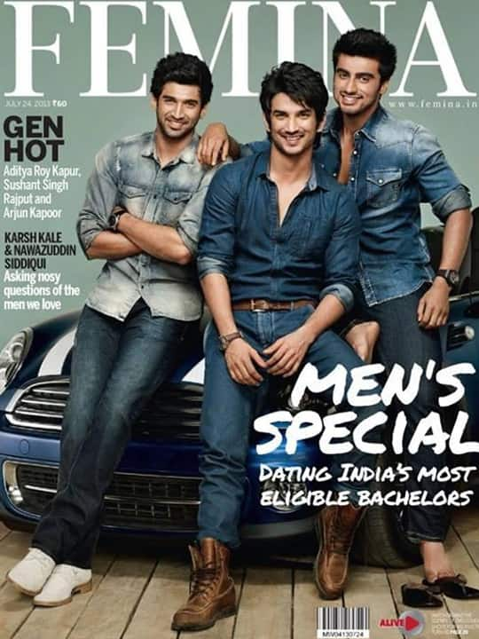 Siddharth Roy Kapoor, Sushant Singh Rajput and Arjun Kapoor on the cover of FEMINA magazine, July edition. Pic courtesy: Pinkvilla