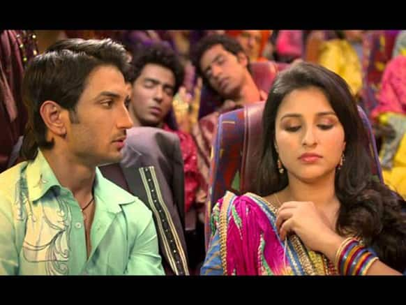 Sushant Singh Rajput and Parineeti Chopra in a still from ‘Shudh Desi Romance’.