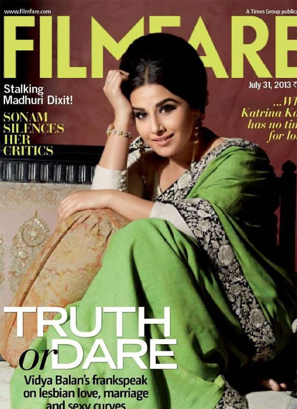 Vidya Balan is Filmfare's cover beauty for the magazine's latest July 2013 issue.