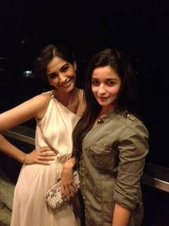 Karan Johar posted this pic of Sonam Kapoor and Alia Bhatt on Twitter.