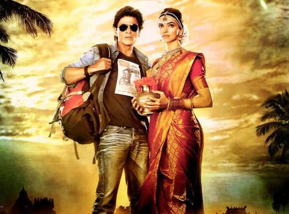 Deepika Padukone and Shah Rukh Khan in a still from 'Chennai Express'. Pic courtesy: @ChennaiExp2013