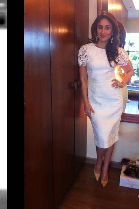 Kareena Kapoor Khan is ready for the Philips Hair Styling event in a Dolce & Gabbana dress.