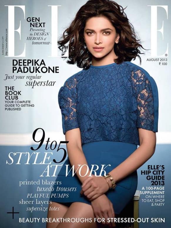 Deepika Padukone on the cover of ELLE magazine, August issue. Pic courtesy: Pinkvilla