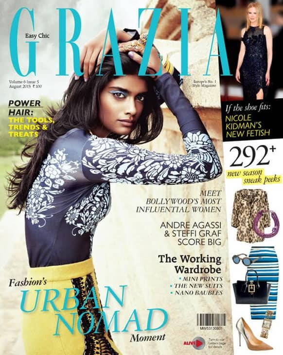 Grazia Magazine's August 2013 issue features model Archana Akil Kumar.