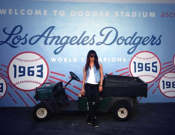 Priyanka Chopra poses at the Dodger Stadium.   Pic Courtesy: @TeamPriyanka