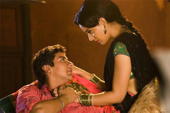 Kangana Ranaut in a still with her co-actor from the film 'Rajjo'.