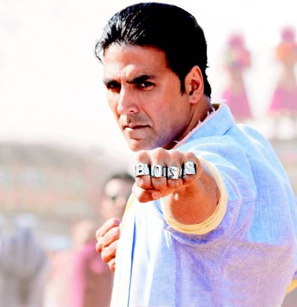 Akshay Kumar in a still from his upcoming 'Boss'.