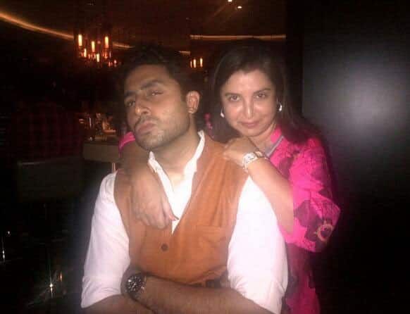 Farah Khan poses with Abhishek Bachchan, Pic Courtesy @TheFarahKhan