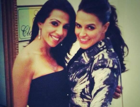 Neha Dhupia poses with friend Ramneek Pantal, Pic Courtesy @NehaDhupia