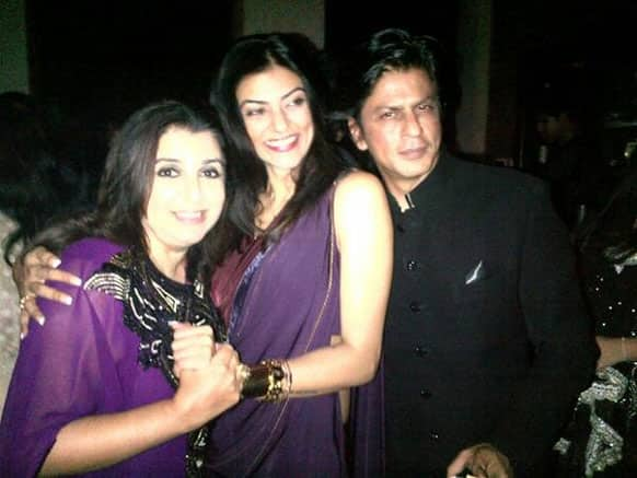 Farah Khan Tweeted this photo of her posing with Shah Rukh and Sushmita Sen