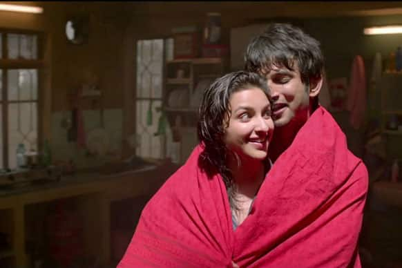 Sushant Singh Rajput and Parineeti Chopra in a still from 'Shuddh Desi Romance'.