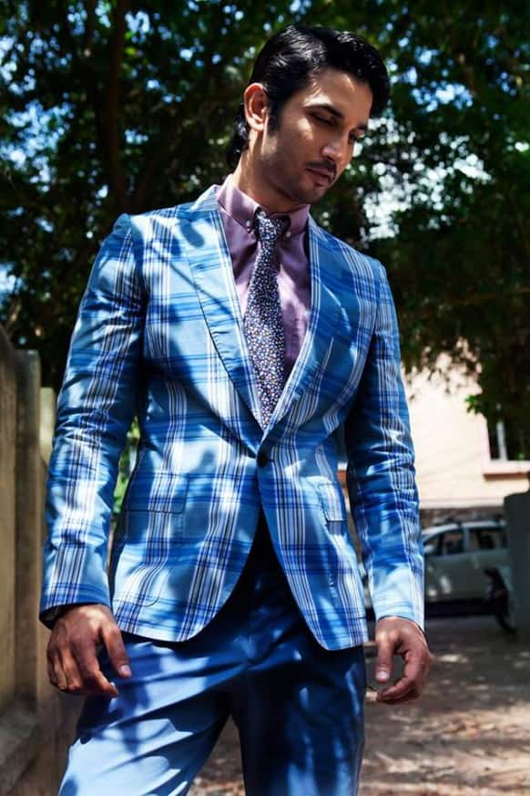 Sushant Singh Rajput looks dapper in blue suit that he wore for Grazia magazine's cover shoot.