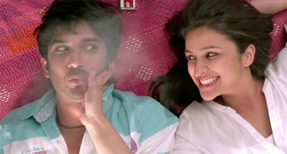 Parineeti and Sushant are in a playful mood in this still from ‘Shuddh Desi Romance’.