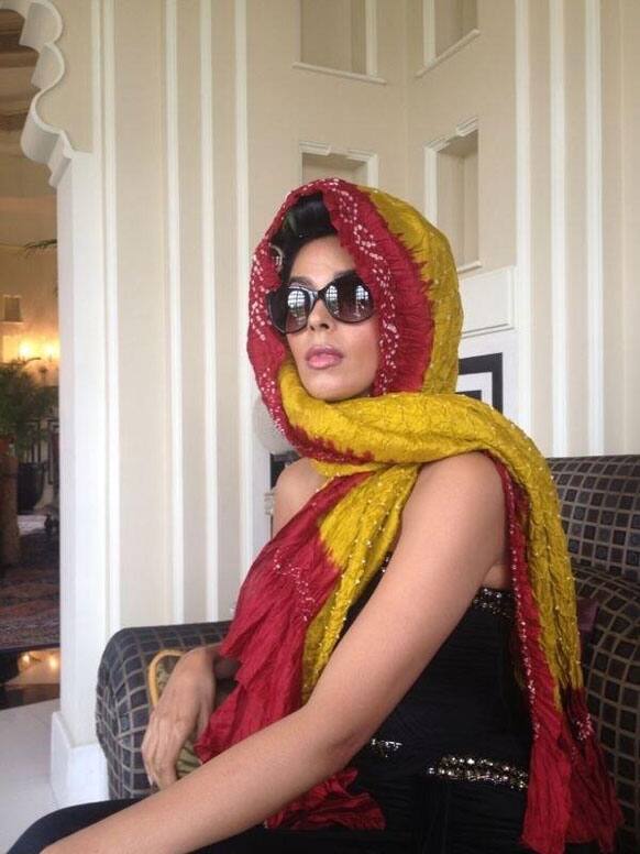 Mallika Sherawat on the sets of ' Bachelorette India, Pic - @MallkaLA