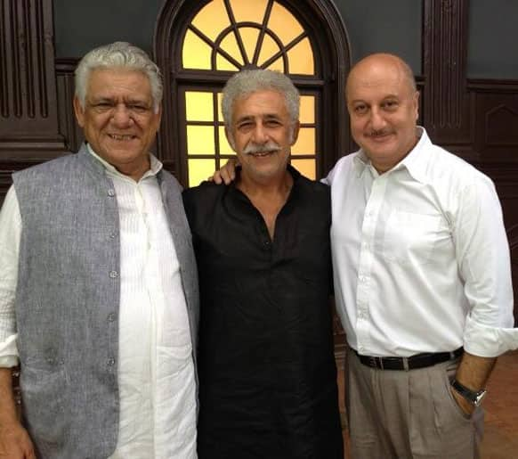 The great trio of Anupam Kher, Naseeruddin Shah and Om Puri. Pic Courtesy: @AnupamPKher