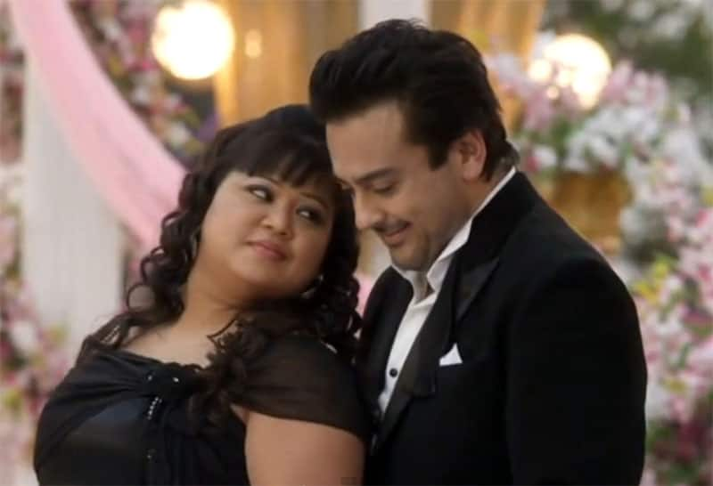 Adnan Sami with Bharti Singh in a still from the singer's new song 'Kudi Tight'.