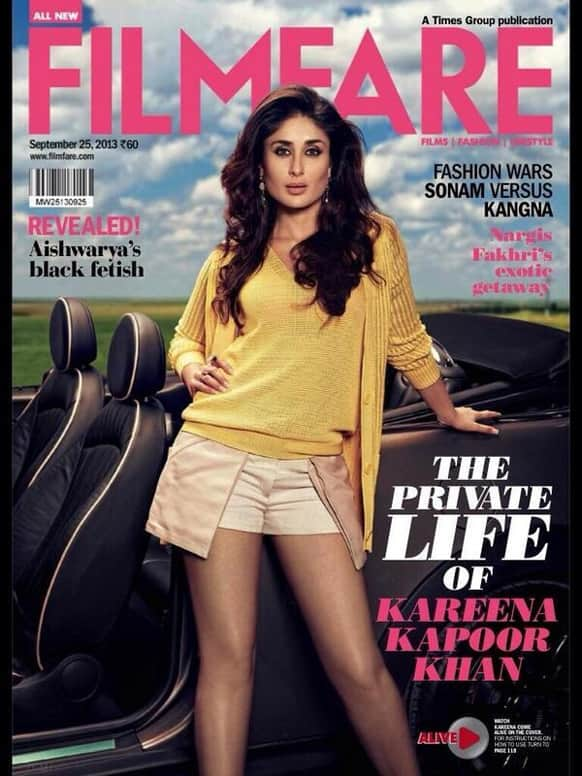 The beautiful and enticing Kareena Kapoor Khan shines on the cover of Filmfare's latest issue.