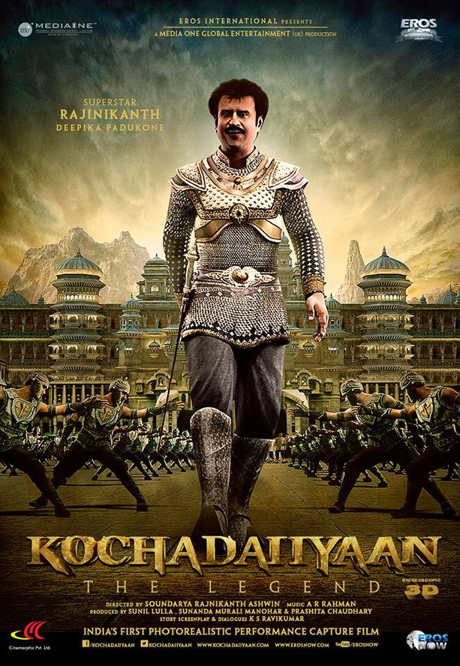 A brand new poster of Rajinikanth's 'Kochadaiiyaan'. Pic courtesy: Facebook