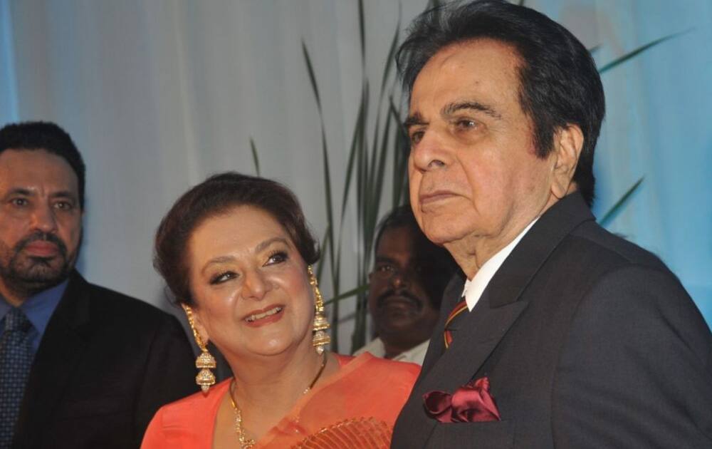 Dilip Kumar with his beautiful wife Saira Banu by his side.