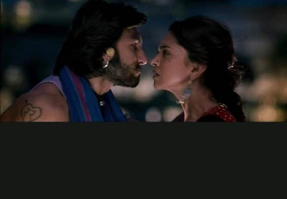 Ranveer (Ram) and Deepika (Leela) in a heated argument.