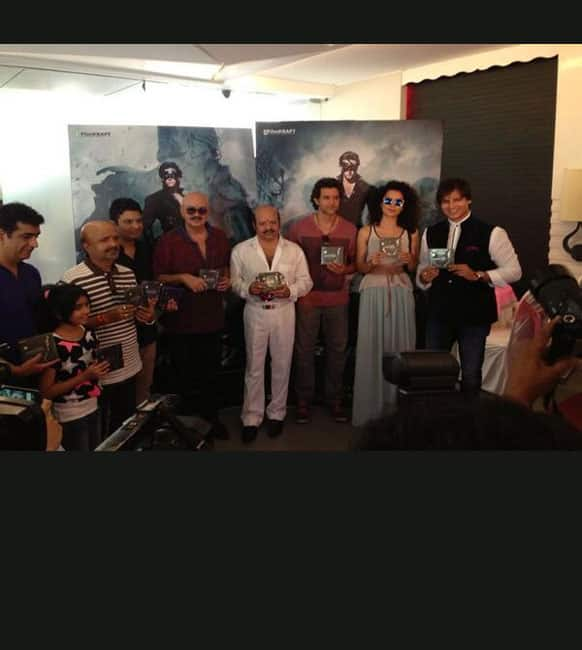 Hrithik Roshan, Kangana Ranaut and Vivek Oberoi at the launch of the music of Krrish 3. Pic Courtesy: @Vivek_Oberoi