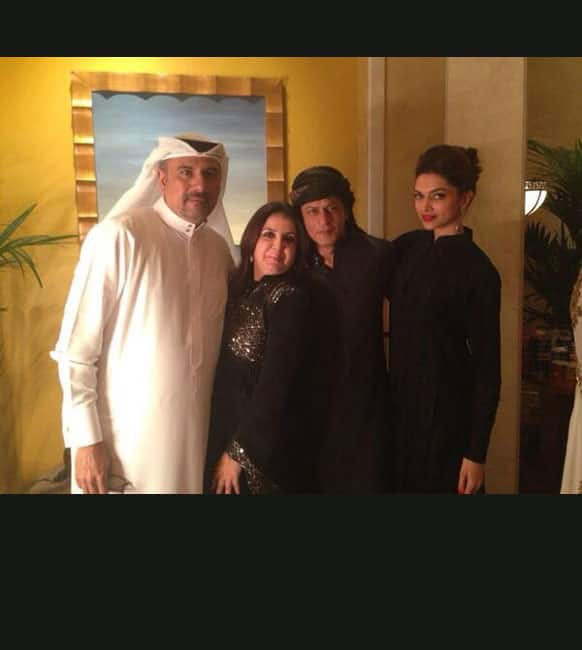 Shah Rukh Khan, Deepika Padukone, Farah Khan and Boman Irani in Dubai for 'Happy New Year'. Pic - @BomanIrani