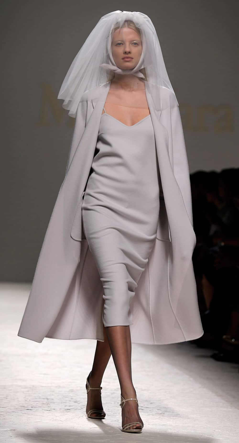 A model wears a creation for Max Mara women's Spring-Summer 2014 collection, part of the Milan Fashion Week.