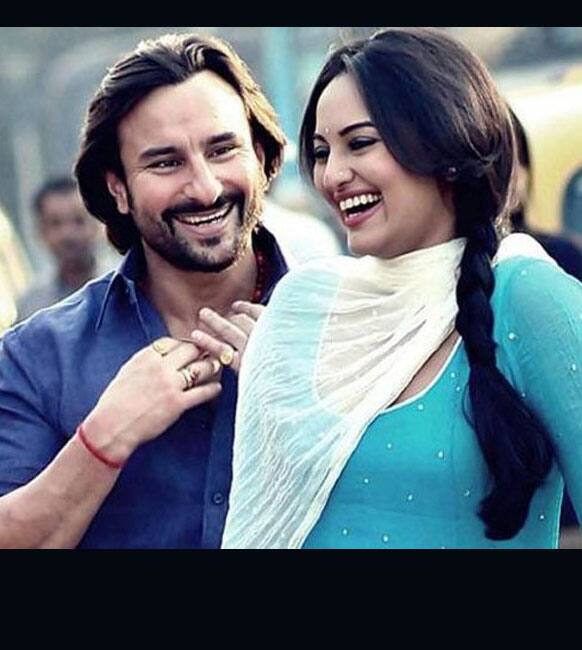 Saif Ali Khan and Sonakshi Sinha on the sets of 'Bullet Raja', Pic- Twitter