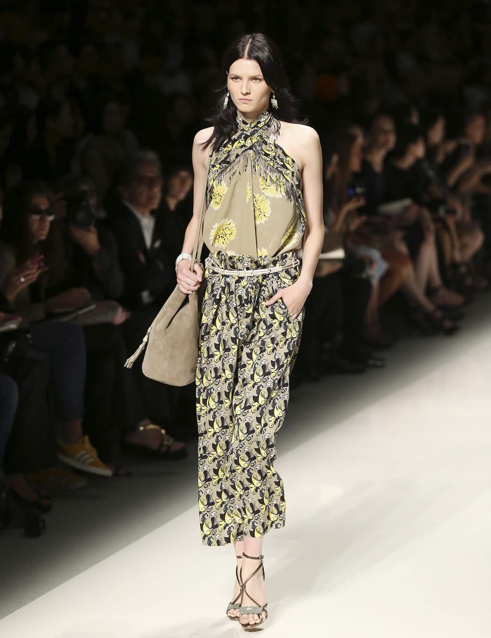 A model wears a creation for Etro women's Spring-Summer 2014 collection, part of the Milan Fashion Week.