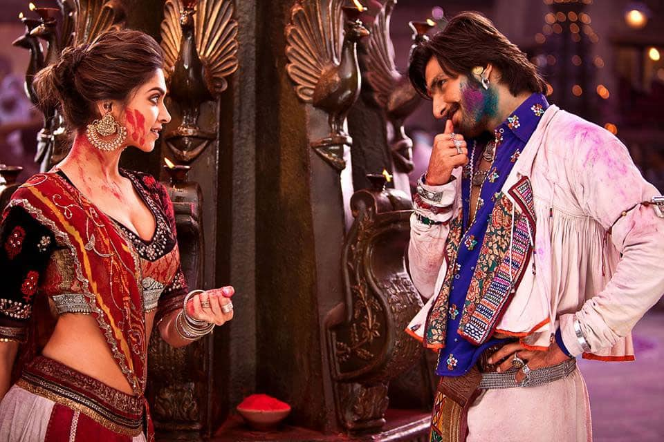 Deepika Padukone and Ranveer Singh in a still from Sanjay Leela Bhansali's 'Ramleela'.