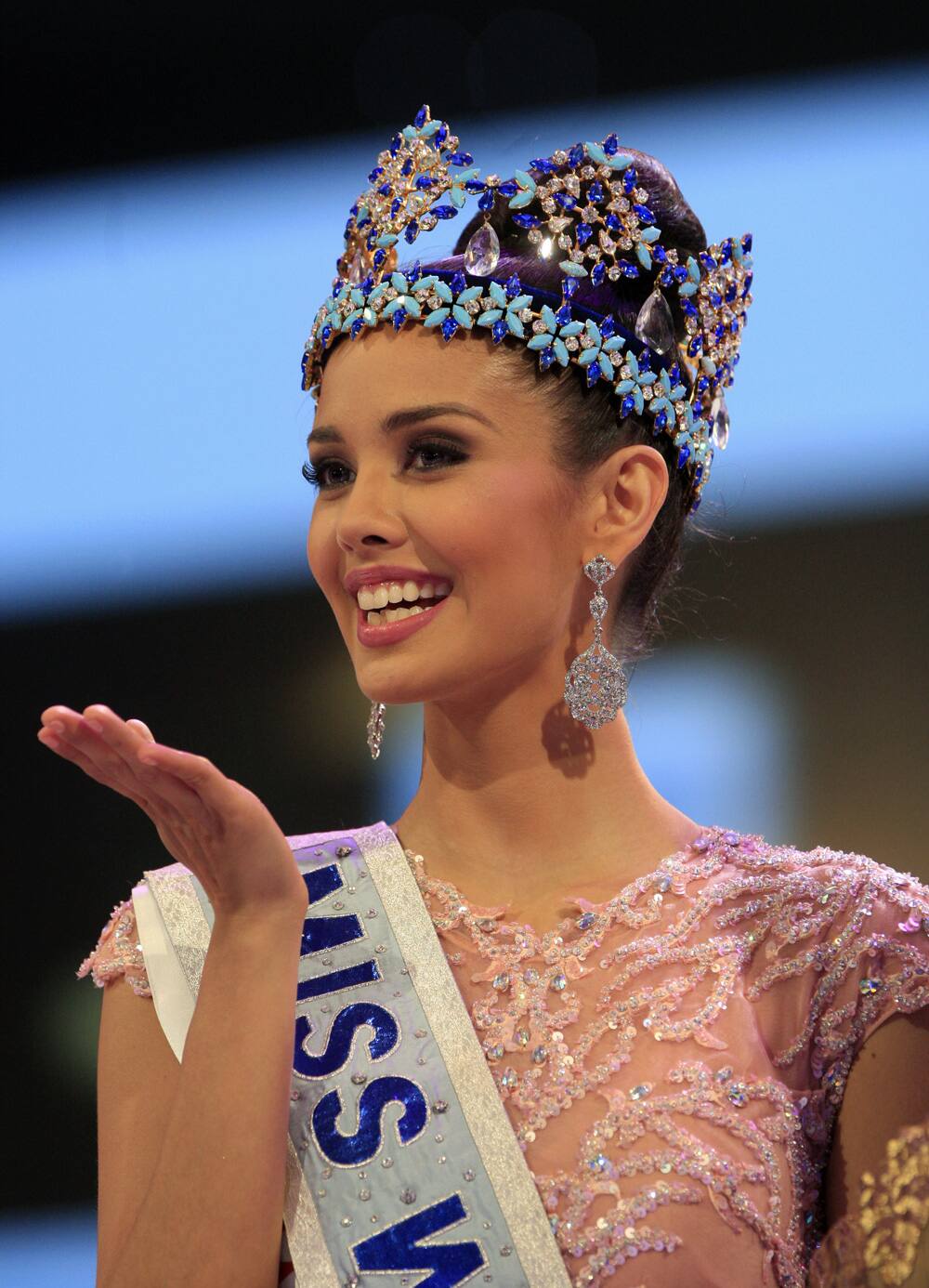 Newly crowned Miss World Megan Young of the Philippines, smiles after winning the Miss World contest, in Nusa Dua, Bali, Indonesia.