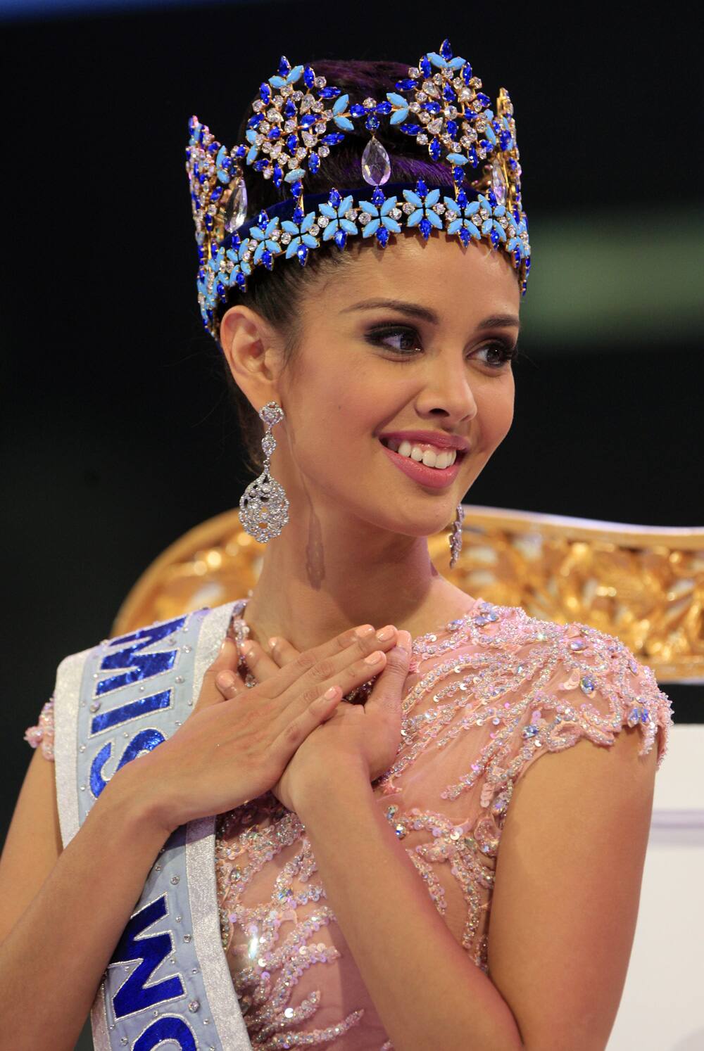 Megan Young of the Philippines smiles after being named Miss World 2013, during the grand final of the pageant, in Nusa Dua, Bali, Indonesia.