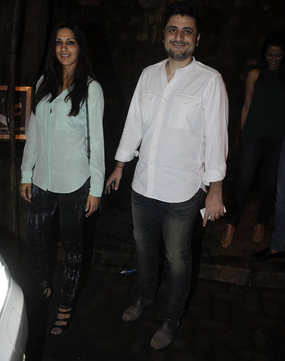 Sonali Bendre and husband Goldie Behl were spotted at the restaurant Nido, Bandra. Pic Courtesy: DNA