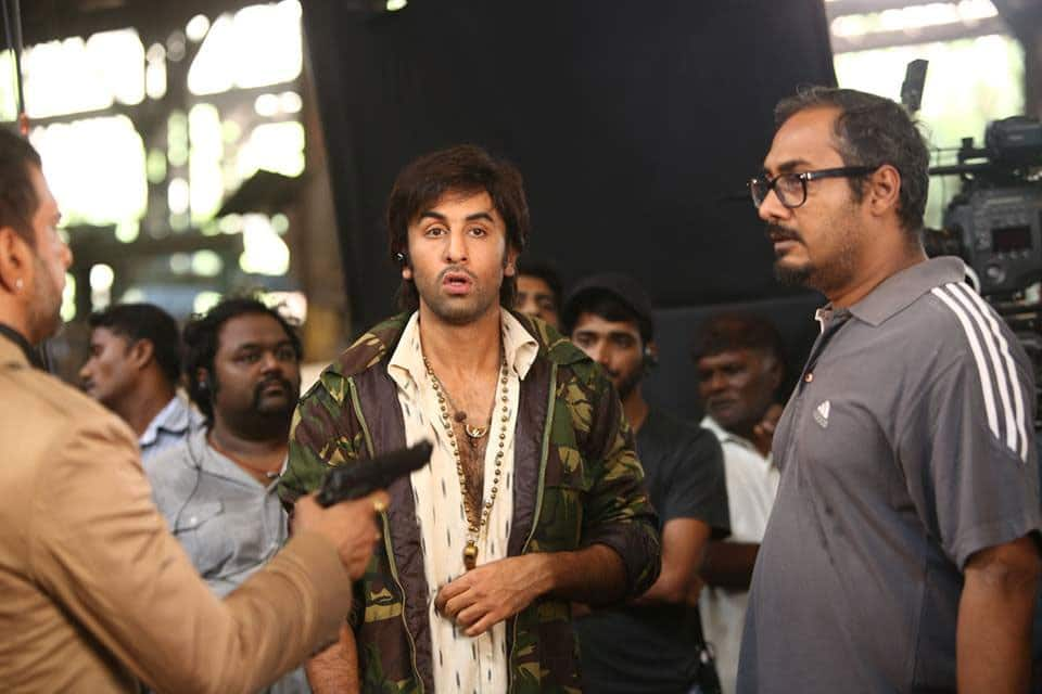 Ranbir Kapoor on the sets of 'Besharam'. Pic courtesy: Facebook