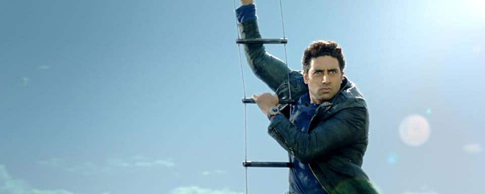 Abhishek Bachchan in a still from 'Dhoom 3'.