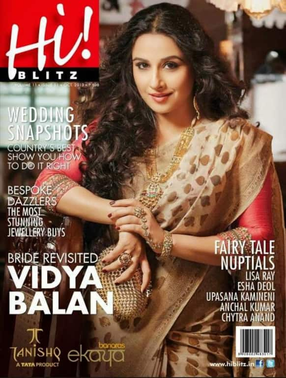 Vidya Balan dons a bridal look for on the cover of Hi Blitz magazine's latest issue.