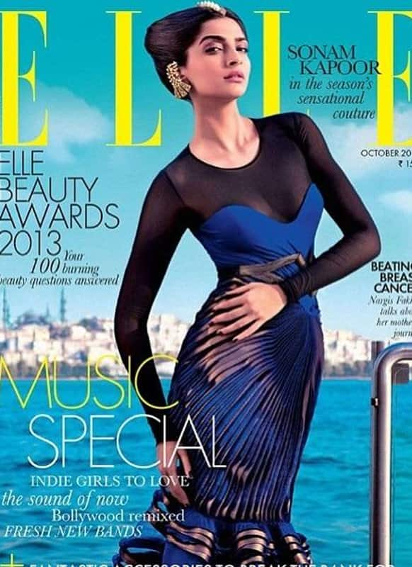 Sonam Kapoor gets dressed the mermaid way for the cover the cover of Elle magazine's new issue.