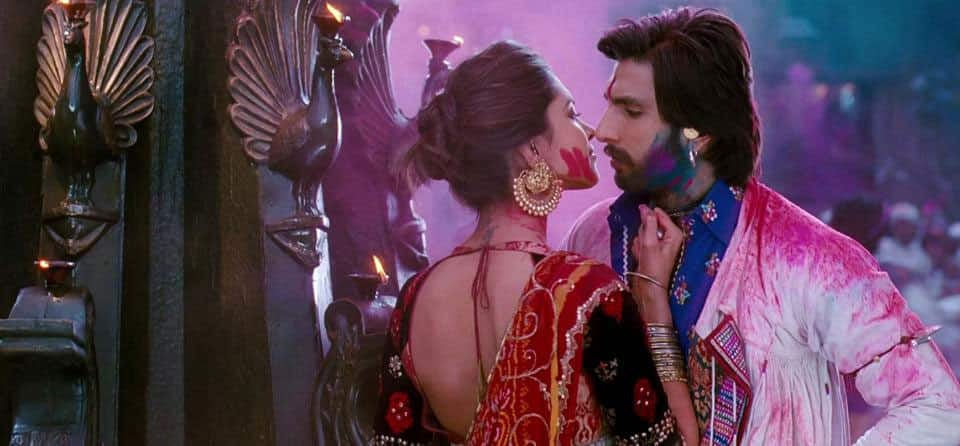 Deepika Padukone and Ranveer Singh in a still from Sanjay Leela Bhansali's 'Ramleela'.