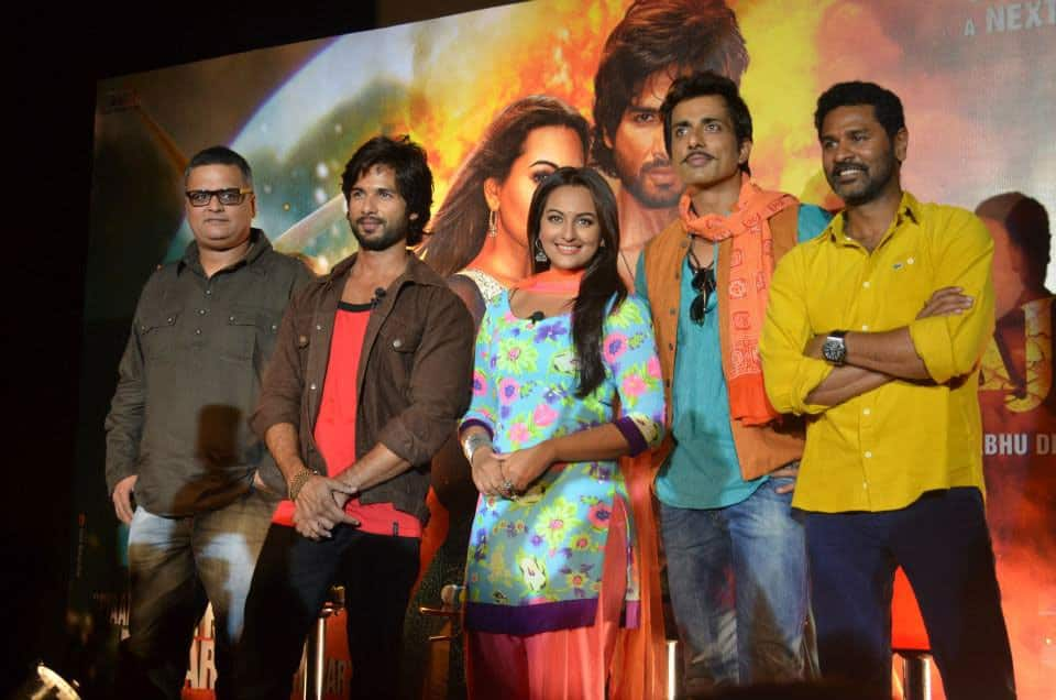 The 'R...Rajkumar' team at the trailer launch. Pic courtesy: Facebook